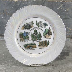 Lusterware Sequoia and Kings Canyon National Parks Souvenir Plate, vintage